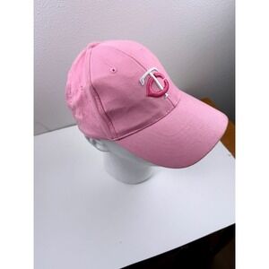 Minnesota Twins MLB Pink Baseball Cap Hat Adjustable Women TC Logo Pink White